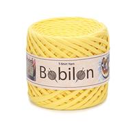 Filato per magliette per lavori fai da te, uncinetto, lavori a maglia, progetti macramè, 100% cotone, ecologico, di qualità, con uno spessore costante di 5-7 mm, giallo