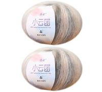 filato per sciarpe lavorate a maglia, Filato Mohair sfumato, confezione da 2 gomitoli 50 g, multicolore, for lavoro a maglia e uncinetto(Color#16)