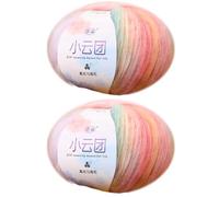 filato per sciarpe lavorate a maglia, Filato Mohair sfumato, confezione da 2 gomitoli 50 g, multicolore, for lavoro a maglia e uncinetto(Color#06)