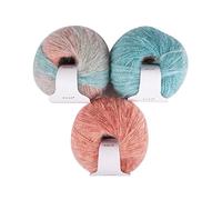 filato per sciarpe lavorate a maglia, Matasse di filato lana mohair for uncinetto, maglia, tessitura e artigianato, multicolore, confezione da 3(#07)