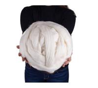 Filato per uncinetto, Chunky Roving Yarn For Hand And Arm Knitting DIY Multicolor(White 500g)