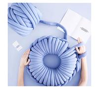 Filato per uncinetto, Cotton Chunky Yarn for Hand Knitting Crochet Arm DIY Multicolor(Blue 0.5KG)