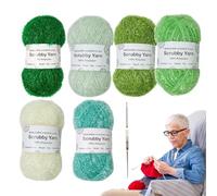 Filato Per Uncinetto Filato Scrubby Morbido 6 Rotoli 50g Lana Poliestere Resistente Allusura Ganci Maglia Progetti Uncinetto Panni Pulizia Casa Verde Rosso
