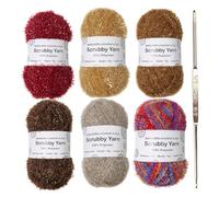 Filato scrubby - filato di texture di seta in poliestere, filo d'oro glitter per maglieria a mano | Fili per tessitura all'uncinetto, squisiti filati artigianali per, asciugamani, intreccette,