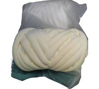 Filato spesso e voluminoso Super Velvet da 1 kg 1000 g, sacchetto bianco for lavori a maglia a mano, fai te, coperta morbida grande, tappeto per borse a uncinetto(Cream yellow 1KG)