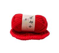 Filato Spesso,Lana Grossa Thread Intrecciata A Mano Cestello Spessore Tappeti Filato Accogliente Cotone In Maglia Fai Da Te Uncinetto Di Stoffa Fantasia(Red)