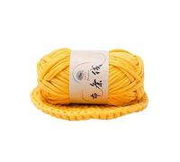 Filato Spesso,Lana Grossa Thread Intrecciata A Mano Cestello Spessore Tappeti Filato Accogliente Cotone In Maglia Fai Da Te Uncinetto Di Stoffa Fantasia(Deep Yellow)