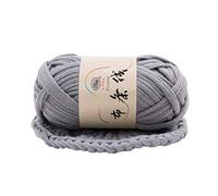 Filato Spesso,Lana Grossa Thread Intrecciata A Mano Cestello Spessore Tappeti Filato Accogliente Cotone In Maglia Fai Da Te Uncinetto Di Stoffa Fantasia(Gray)
