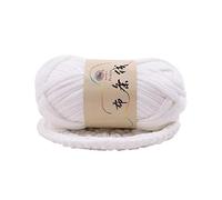 Filato Spesso Morbido Thread Intrecciata A Mano Cestello Spessore Tappeti Filato Accogliente Cotone In Maglia Fai Da Te Uncinetto Di Stoffa Fantasia(Soft White)