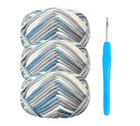 Filato spesso per uncinetto, filato di cotone spesso per principianti, filato Amigurumi 4 mm, kit facile da uncinetto (grigio)