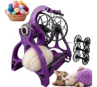Filatoio Elettrico 12V, Filatoio Capelli Capacità 120G Interruttore Pedale | Smart Yarn Spinner Machine 3 Bobine, Carda Tamburo Interruttore Avanti/indietro, Velocità Regolabile(Purple)