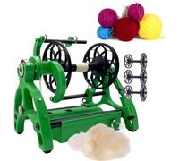 Filatoio Elettrico 12V, Filatoio Capelli Capacità 120G Interruttore Pedale | Smart Yarn Spinner Machine 3 Bobine, Carda Tamburo Interruttore Avanti/indietro, Velocità Regolabile(Green)