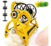 Filatoio Elettrico 12V, Filatoio Capelli Capacità 120G Interruttore Pedale | Smart Yarn Spinner Machine 3 Bobine, Carda Tamburo Interruttore Avanti/indietro, Velocità Regolabile(Yellow)