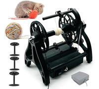 Filatoio Elettrico 800 Giri/min Con Avvolgitore Automatico, Pedale E 3 Bobine, Regolazione Continua Velocità Per Pelo Di Cane Pelo Di Gatto Lana Capacità 120g Filatura In Avanti E Indietro(Black)