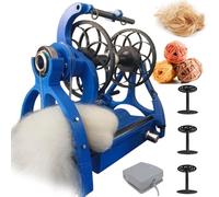 Filatoio Elettrico 800giri/min Avvolgitore Automatico Con Pedale 3 Bobine Regolazione Continua Della Velocità, Per Pelo Di Cane Pelo Di Gatto Lana Capacità 120g Filatura In Avanti Indietro(Blue)