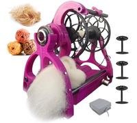 Filatoio Elettrico 800giri/min Avvolgitore Automatico Con Pedale 3 Bobine Regolazione Continua Della Velocità, Per Pelo Di Cane Pelo Di Gatto Lana Capacità 120g Filatura In Avanti Indietro(Red)