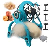 Filatoio Elettrico 800giri/min Avvolgitore Automatico Con Pedale 3 Bobine Regolazione Continua Della Velocità, Per Pelo Di Cane Pelo Di Gatto Lana Capacità 120g Filatura In Avanti Indietro(Blue2)