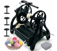 Filatoio Elettrico 800giri/min Avvolgitore Automatico Con Pedale 3 Bobine Regolazione Continua Della Velocità, Per Pelo Di Cane Pelo Di Gatto Lana Capacità 120g Filatura In Avanti Indietro(Black)