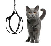 Filbert Set di pettorina e guinzaglio per gatti con striscia riflettente, imbracatura per gatti a prova di fuga con guinzaglio per gatti, imbracatura da viaggio regolabile per gatti, imbracatura per