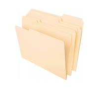 File Folders, Letter Size, 8-1/2" x 11", Classic Manila, 1/3-Cut Tabs in Left