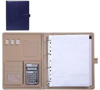file, Organizzatore di conferenze for interviste con raccoglitore a 4 anelli for donne e uomini(Blue)