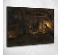 Filemone E Bauci Rembrandt van Rijn, rvr118 quadro stampato su tela, fine art, assemblato pronto da appendere 40x32 cm