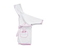 Filet - Accappatoio Con Maniche E Cappuccio I Adatto Ai Bambini (Massimo 2 Anni) I Morbida Spugna I 100% Cotone I Prodotto Italiano - Bianco, Rosa