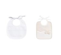 Filet Am710, Bavaglino da Cerimonia Elegante e Rifinito, Realizzato in Pregiato Cotone, Bianco, U & Bavaglino I 100% Cotone I in Tela Aida da Ricamare, Bianco, Beige