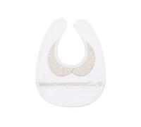 Filet - Bavaglino neonato con colletto colorato |Tasca in Tela Aida 55 fori |Chiusura in Velcro | Confezione da 1 | 100% Made in Italy