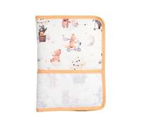 Filet - Copertina Libretto da ricamare orsetti, personalizzabile con ricamo a punto croce, Made in Italy, Arancio
