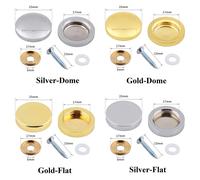 Filettato Ottone Cupola Copertura Vite Snap Coperchi Placcato Specchio Appendini