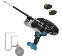 Filettatrice Automatica per elettricisti, utensile Professionale per l'infilaggio dei Fili Senza Fili, 40 m/min, per Applicazioni di Filettatura a Parete 2*Battery