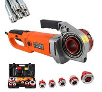 Filettatrice per tubi, kit per filettatura elettrica per tubi, filettatrice portatile per tubi ad alta resistenza da 2300 W, 6 filiere da 1/2" a 2", per tubi in acciaio zincato, filettatrice