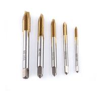 Filettatura, 5 Pz/set Rivestito in Titanio HSS Filettatura Maschi a Vite Kit M3 M4 M5 M6 M8 Forward Chip Espulsione Maschi a Vite Set di Strumenti