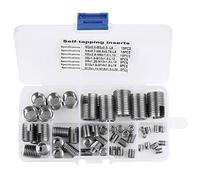Filettatura autofilettante, 50 pezzi filettatura interna Inserti filettati autofilettanti Set di acciaio inossidabile argento per rinforzare la filettatura (M3 M4 M5 M6 M6.5 M8 M10 M12 M14 M16)