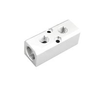 Filettature Blocco di distribuzione dell'aria del collettore pneumatico, divisore del blocco del collettore in linea del tubo dell'aria, lega di alluminio(SY40-02-10F)