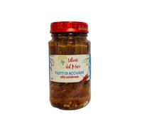 Filetti di Acciughe alla Calabrese 140 g - Acciughe Artigianali con Peperoncino Calabrese in Olio - Ideali per Pasta, Bruschette e Ricette Mediterranee