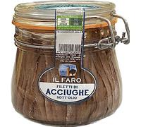 Filetti di Acciughe di Sciacca, Sicilia 'Il Faro' | Sott'Olio | Lavorati a Mano | Vaso Ermetico da 580g