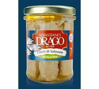FILETTI DI SALMONE DRAGO IN OLIO DI OLIVA 6 BOCCE IN VETRO DA GR 200 CONSERVE