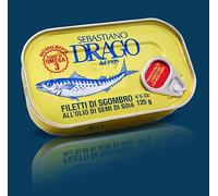 FILETTI DI SGOMBRO DRAGO IN OLIO DI SEMI 3 BARATTOLI DA GR 125 CONSERVE