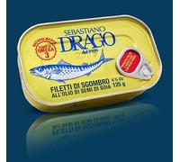 FILETTI DI SGOMBRO DRAGO IN OLIO DI SEMI 6 BARATTOLI DA GR 125 CONSERVE