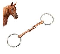 Filetto a Bocca di Cavallo in Acciaio Inossidabile 135mm Collegamento in Rame Anello Snodato Ad Anello Allentato Attrezzatura Per Briglia Per Cavallo Western Morso Delicato E Confortevole Per La Monta