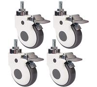 Filetto M8 / M12 Rotelle per Ospedale carrello 3 pollici 75mm / 4'' 100mm Heavy duty ruote con freno 360 kg Silenzioso Gomma Ruote girevoli Per mobili e trasporti industriali 4 pcs