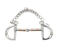 Filetto per Cavallo in Acciaio Inossidabile con Anello a D in Rame e Catena per Addestramento Equino 9,8x4,1 Pollici