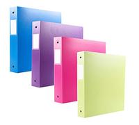 Filexec 3 Ring Binder, 1 inch Capacidad, opaco, tamaño carta, pack de 4, Azul, Rosa, Morado, Verde (50162 - 6497)