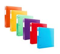 Filexec 6492, 1" Frosted Ring Binder, Set of 6, 6 Assorted Colors, Blueberry, Strawberry, Grape, Lime, Lemon, Tangerine