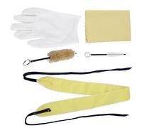 FILFEEL 5 Pezzi Kit di Pulizia della Tromba, Accessori per Manutenzione della Tromba di Pulizia di Pennelli tra Cui 2 Pennelli, 2 Panno per la Pulizia e 2 Guanti Puliti e Rimuovi le