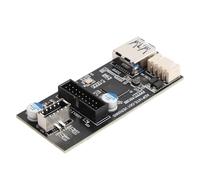 FILFEEL Adattatore da USB 3.2 GEN1 a Tipo E E 19PIN - Scheda di Espansione USB Sul Pannello Frontale con Doppia Uscita 19PIN, velocità di Trasferimento di 5 Gbps, Alloggiamento in ABS per PC E