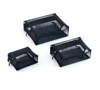 FILFEEL Borse per Trucco in Rete Set di Organizer per Cosmetici Viaggio 3 Dimensioni Custodia in Rete di Nylon Semitrasparente per Articoli Toeletta Articoli Bagnati con Ret (Grande Medio Piccolo)