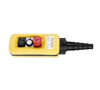 FILFEEL Interruttore Pensile per Gru, Comando del Paranco a 2 Pulsanti con Arresto di Emergenza, per Attrezzature di Sollevamento e Paranco a Catena